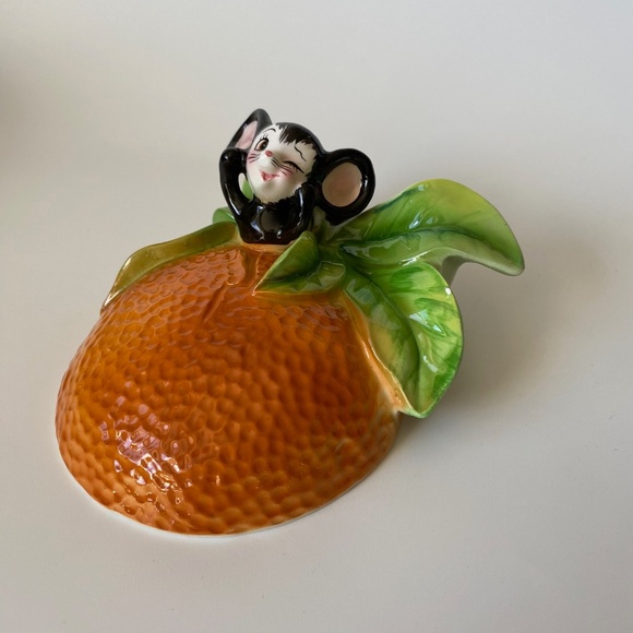 Vintage Mouse and Orange Ceramic ENESCO Wall Pocket, RARE - Picture 8 of 16